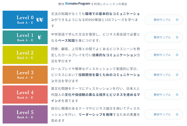 Bizmates　レベル